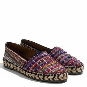Icelandic Kron by Kronkron multicolored jewel toned tweed espadrilles loafer 10